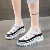 Shoes Women's Sandals Summer 2023 Genuine Leather Casual High Heels Women's Luxury Sandals for Girls Design Woman