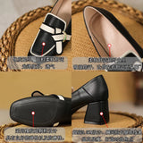 Breakj Hongxin A Foot Pedal Lazy Single Shoes Female 2023 Soft Leather Flat Bow Happy Shoes British Style Small Leather