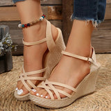 Wedges Shoes for Women 2023 Summer Platform High Heels Sandalias Mujer Thick Bottom Ankle Strap Gladiator Shoes