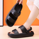 2022 Summer Thick Platform Cloud Slippers Women Green EVA Soft Sole Sandals Woman Comfort Non Slip Home Slides