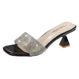 Hot Summer New Woman's Summer Sandals Open Toe Outdoor Sandals Rhinestones Fashion Sexy Solid Color Plus Size 35-42