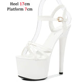 Stripper Heels Shoes For women Open Toe Sandals Girls Shoe for Party Club Women Sexy Show Sandals High Heels Red