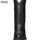 Men Boot 2023 Mid Calf Western Cowboy Motorcycle Boots Male Autumn Outdoor PU Leather Totem Med Heel Fashion Designed Men