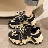 sneakers Women's Chunky Sneakers Black brown Platform Tennis Shoes for Women Thick Bottom Breathable Sports Dad