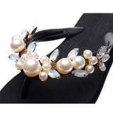 Breakj New Slippers Women Wear Summer Version Of Flat Flat And Pearl Water Drill Jacket Toe Cool