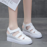Womens Shoes 2022 Closed Toe Sandals Increasing Height Med Espadrilles Platform Summer Heels Suit Female Beige Clogs