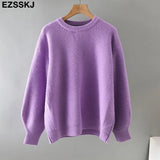 thick dazy oversized wool Sweaters Women 2021 puff sleeve Winter sweater Pullovers Loose Female Warm Basic sweater