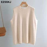 winter OVERSIZE thick Sweater vest women sleeveless warm Sweater Pullovers Women female o-neck LOOSE sweater