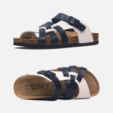 2023 New Fashion Summer Cork Slipper Women Casual Beach Non-slip Outside Cut-outs Slip on Slides