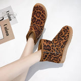 Women's Short-Tube Snow Boot Plush Warm Women Shoes Suede Round-Toe Flat Heel Ankle Boots botines mujer 2021