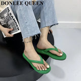 Brand Slippers Summer Shoes Women Flat Casual Slides Leisure Sandal Female Beach Flip Flops Green Slipper Sandales