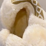 Plush PU Leather Ankle Boots for Women 2023 Winter Warm Flat Heels Cotton Padded Shoes Woman Non Slip Platform Botas