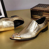 Men Classic Dress Loafers outdoor fashion Slip On Formal Leather Shoes For Men gold club party Business Shoes