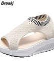 Size Sandals Women 2023 Fashion Casual Platform Sandals Women Shoes Comfort Summer Soft Sport Sandals Breathable