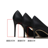 6CM 8CM Fashion New Thin High Heels Shiny Satin Pointed Toe Shallow Mouth Plus Size Wedding Shoes for