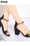 Sandals Open Toe Women Sandles Thick Heel Gladiator Sandales Femme Tacones Mujer Sandalias De Mujer Elegantes