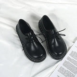 Women's Shoes Platform Oxfords Black Flats Female Footwear Leather Summer Cross Dress New Med Cross-tied Basic Rubber