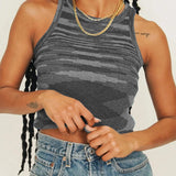 Knit Crop Top Women Sleeveless Y2K Tank Top Basic T Shirts Casual Bodycon Vest Vintage Green