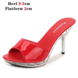 For Women 2023 Summer New Fashion Design Transparent Thin Heel Party Shoes 9.5cm High Heels Ladies Open Toe