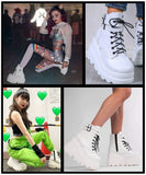 Design 2023 Big Sizes 43 Platform High Heels Cosplay Fashionable Autumn Winter Wedges Shoes Ankle Boots Women Booties