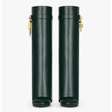 Lock Pants Boots Women's Wedge Boots Black Fold Knee High Heel Boots Padlock Women's Botas Mujer Oversize Shoes