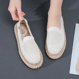 Womens Flat Slip on Canvas Summer Strap Loafers 2023 Ladies Casual Comfort Shoes Female Sneakers for