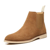 Lesther Boots Men Chelsea Boots 35-46 Fashion Brogure Pattern High-top Casual Shoes Ankle Leather British Style Men