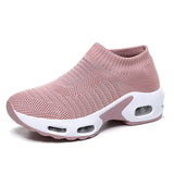 Women Sneakers 2023 Spring Flat Shoes Slip on Platform Sneakers for Women Black Breathable Mesh Sock Sneakers