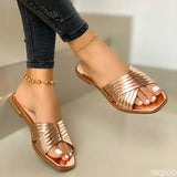 Size Ladies Slippers Women Fashion Cross Sandals 2023 New Summer Women Shoes Outdoor Flat Sandals Slippers Sandalias