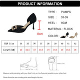 Elegant Thin High Heels Pumps Women 2024 Spring Square Buckle Shallow Mouth Single Shoes Woman Pointed Toe Office