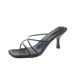Women's Stiletto High Heel Slippers Shoes for Woman Luxury Designer Women Comfortable Gold Silver Sandals Trend 2024 Size