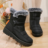 Womens Waterproof Snow Boots Warm Thick Plush Winter Boots Women 2023 Non Slip Platform Ankle Boots Female Cotton Padded
