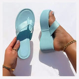 Wedges Slippers For Women Flip Flop Design Fashion Roman Retro High Heels Comfy Casual Shoes