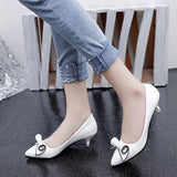 Ladies Low Heel Shoes Spring Leather Pointed Toe Shoes Woman Slip on Dress Shoes Zapatos Mujer Ladies Boat Shoes