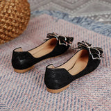 laides lace bow flats pointed toe crystal glitter decoration ballerinas shoes woman Wedding loafers big size 43