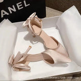 Breakj High-Heeled Women's 2023 New Summer Thin Heel Small Design Style Dress Wedding Shoes Bridesmaid