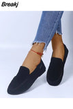 Fashion Women Shoes Woman Flats High Quality Suede Slip-On Shoes Pointed Toe Rubber Women Flat Shoes Ballet Plus