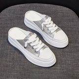 for Women Summer Sandals New Korean Version of No Heel Thick Bottom Pedal Platform Flats Women's White Shoes