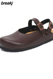 2023 New Summer Women Cork Slippers Buckle Non-slip Casual