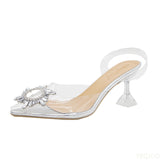 Summer Women Pumps High Heels Bling Crystal Shoes Sexy Pointed Toe Ladies Party Dress Shoes Transparent