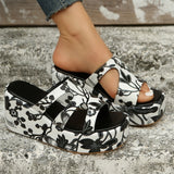 High Quality Shoes Female Rome Wedge Slippers Summer Casual Thick Sole Anti Slip Slippers Comfortable Outdoor Beach