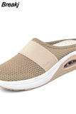 Summer Women Lightweight Mesh Sandals Fashion Wedges Outdoor Closed Toe Slippers Ladies Solid Slip On Shoes Casual