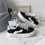 Canvas Sneakers 2022 New Fashion Students White Platform Sneakers Korea Daily Wear All-match Basic Sleek Female