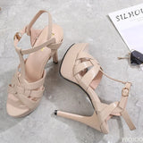 NEW 2023 Women's Platform Sandals Shoes Woman 11.5cm High Heels Shoes Lady Sexy Party Wedding Women