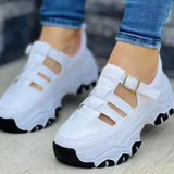 Autumn New Women's Fashion Hollow Designer Thick-soled Wedge Sports Shoes Outdoor Casual Walking Women's Vulcanized