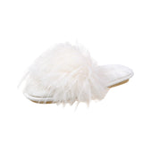 2023 Korean Version Of The New Flat-Bottomed Woolen Slippers Wear Fashionable Flip-Flops, Feathers, Morning Robes And