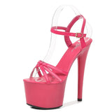 Breakj Leather Sandals Special High Heels Heel Sexy Black Waterproof Platform Hate Day Superb High Slippers Female