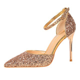Breakj Thin With High With Shallow Mouth Pointed Hollow Sequins Sexy Nightclub Show Thin A