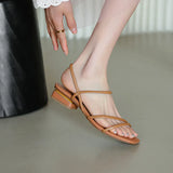 Summer Sexy OpenToe Female Sandals Feet Bare Straps Shoes Rubber Soles Low Heel Women