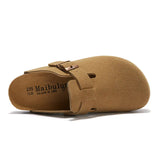 2023 New Outside Buckle Cork Slipper Casual Men Solid Color Beach Non-slip Closed Toe